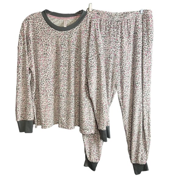 Velour Joyspun Womens Large Leopard Print Pajama Set - Picture 1 of 7